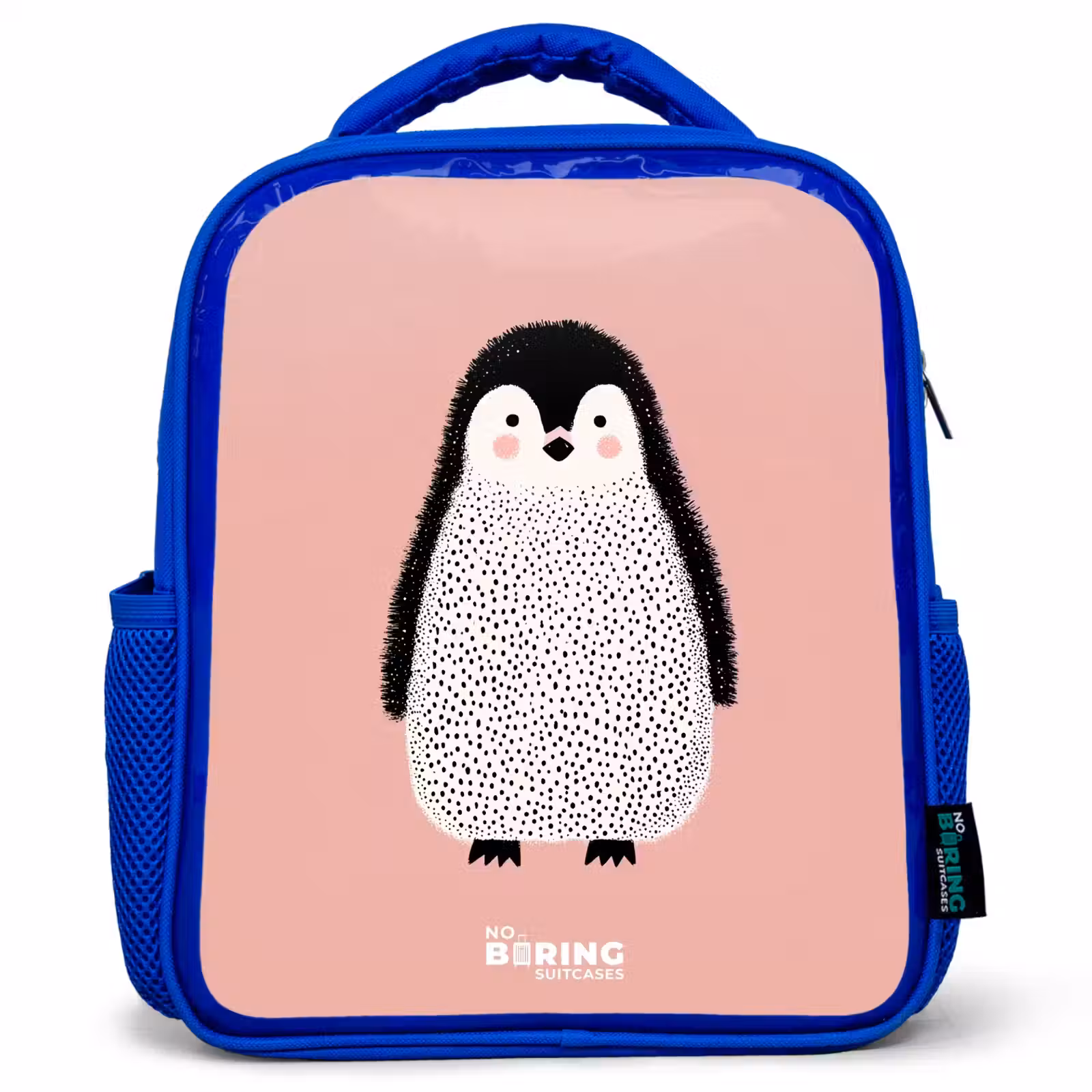 Kinderrucksack - Blau - Pinguin - Punkte - Rosa - Minimalistisch — 1