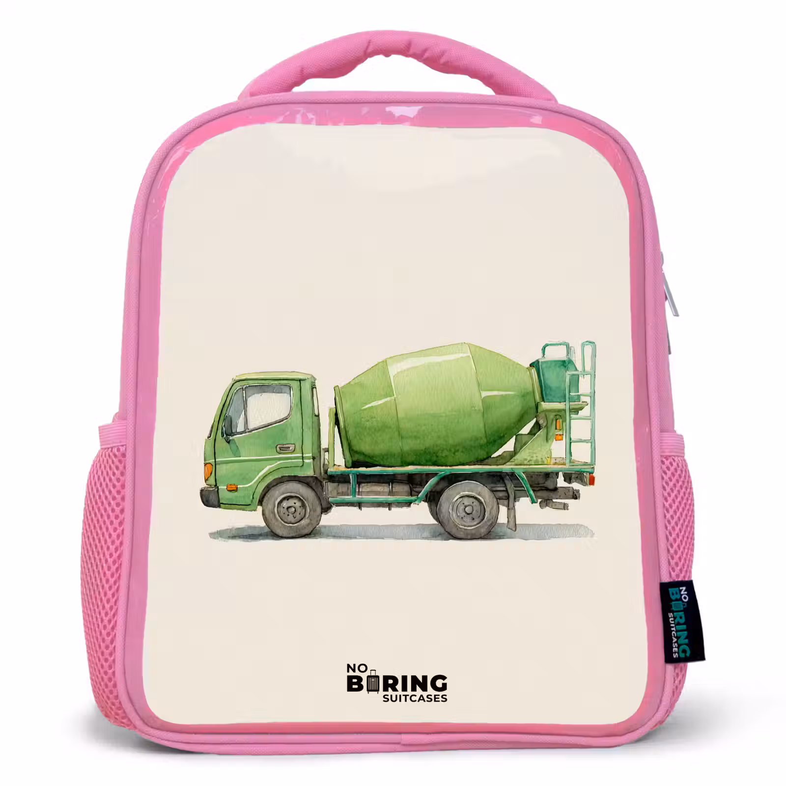 Kinderrucksack - Rosa - Betonmischer - Unterzeichnet - Grün — 1