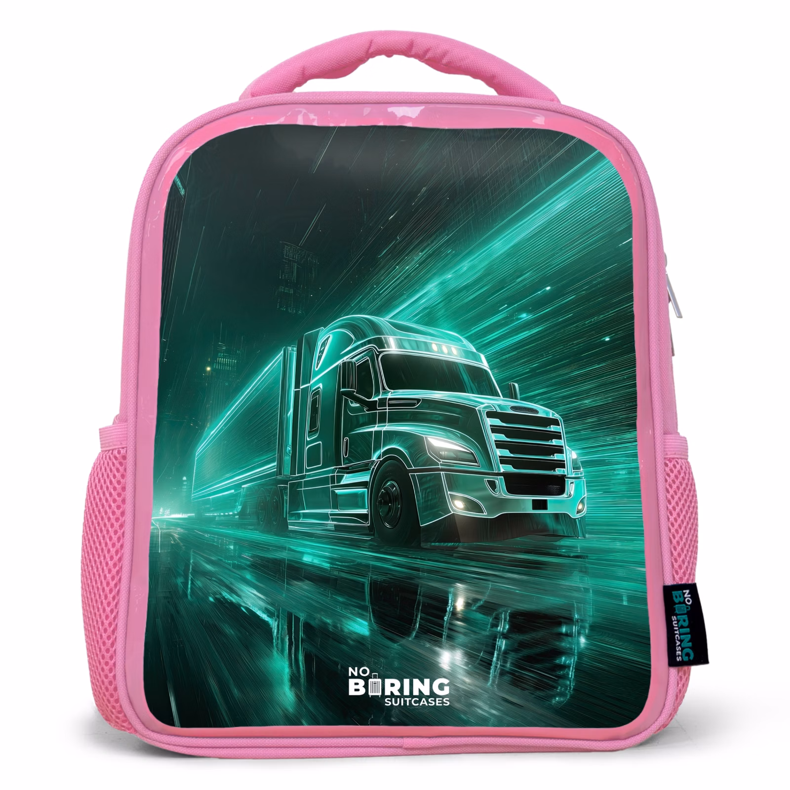 Kinderrucksack - Rosa - Lkw - Neon - Grün - Stadt — 1