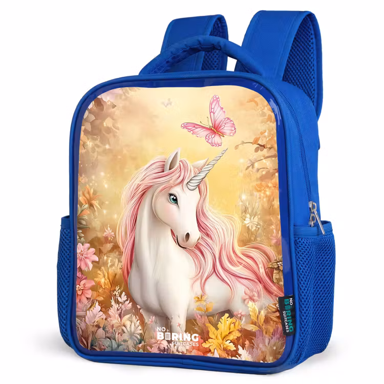 Kinderrucksack - Blau - Einhorn - Schmetterling - Rosa - Mähne — 7