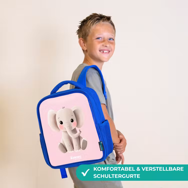 Kinderrucksack - Blau - Elefant - Baby - Erröten - Illustration — 5