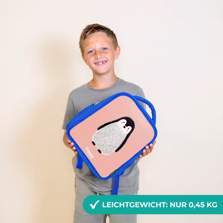 Kinderrucksack - Blau - Pinguin - Punkte - Rosa - Minimalistisch — 4