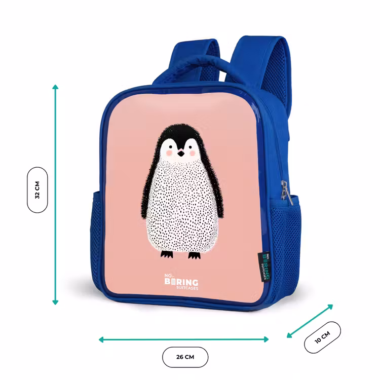 Kinderrucksack - Blau - Pinguin - Punkte - Rosa - Minimalistisch — 6