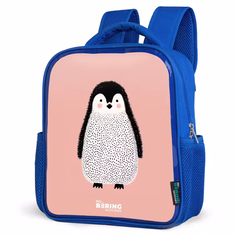 Kinderrucksack - Blau - Pinguin - Punkte - Rosa - Minimalistisch — 7