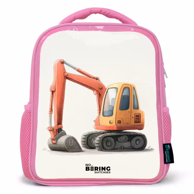 Kinderrucksack - Rosa - Bagger - Signiert - Orange — 1