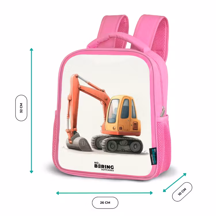 Kinderrucksack - Rosa - Bagger - Signiert - Orange — 2