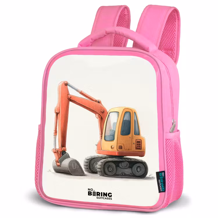 Kinderrucksack - Rosa - Bagger - Signiert - Orange — 4