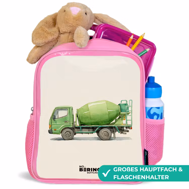Kinderrucksack - Rosa - Betonmischer - Unterzeichnet - Grün — 3