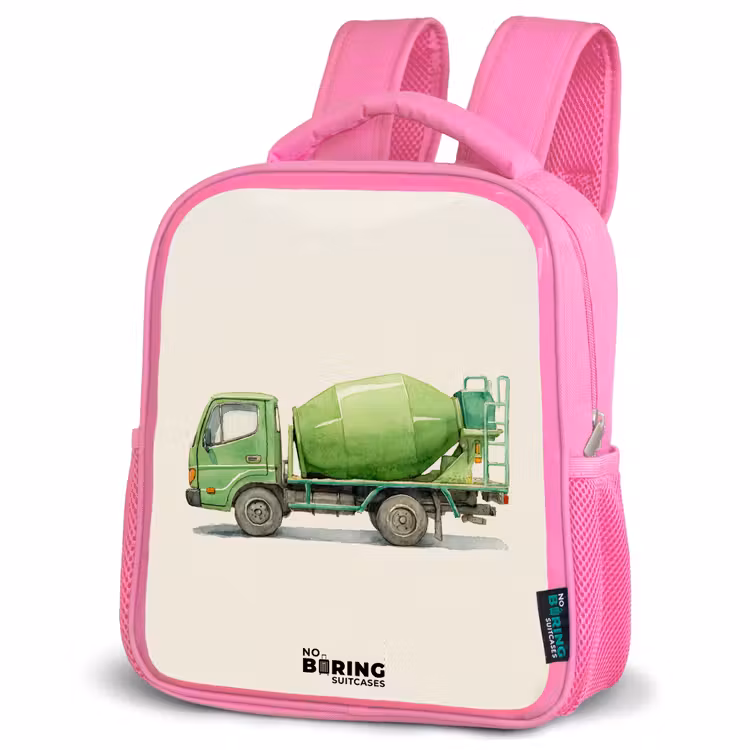 Kinderrucksack - Rosa - Betonmischer - Unterzeichnet - Grün — 4