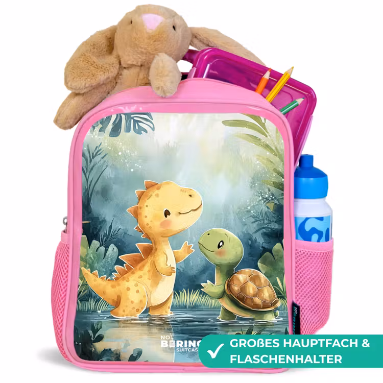 Kinderrucksack - Rosa - Dino - Schildkröte - Dschungel — 3