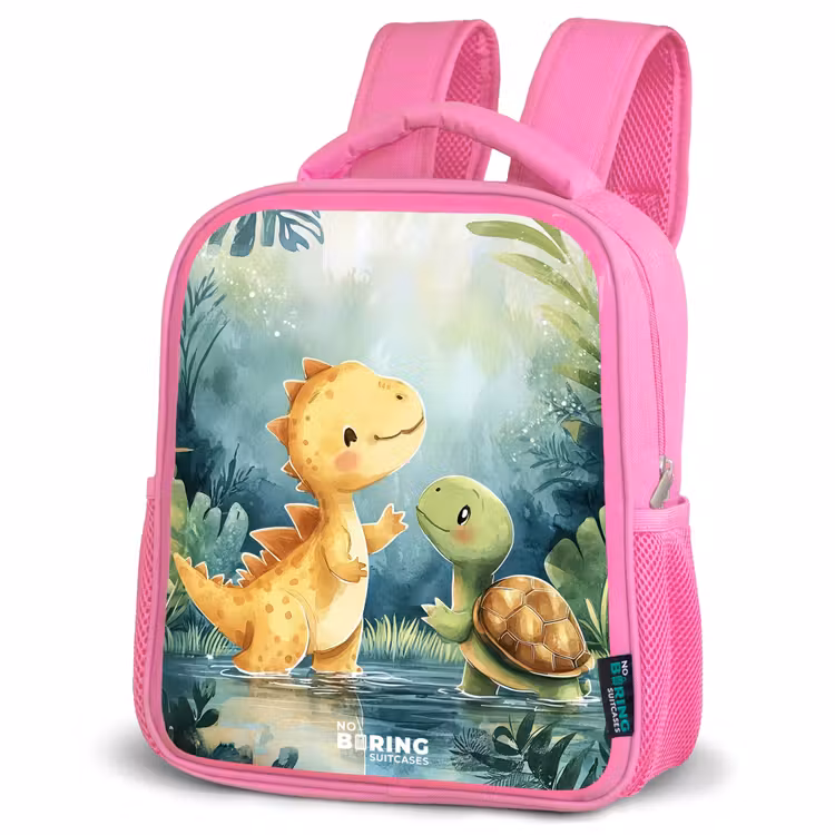 Kinderrucksack - Rosa - Dino - Schildkröte - Dschungel — 4
