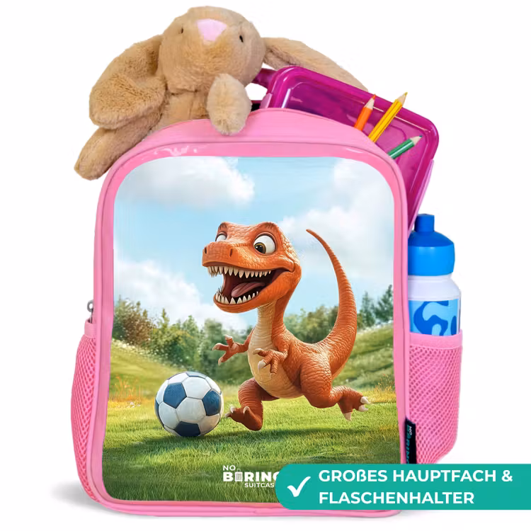 Kinderrucksack - Rosa - Fußball - Dino - Sport — 3