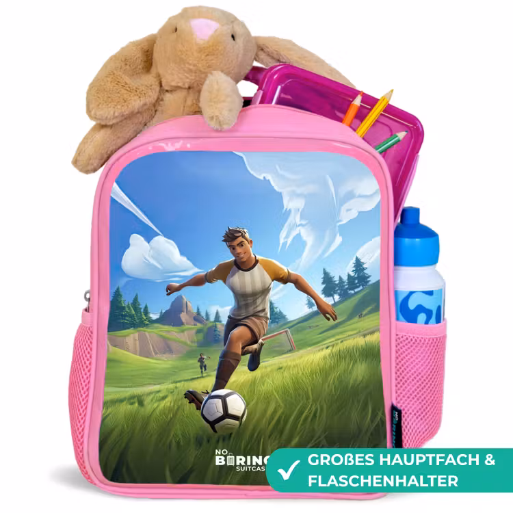 Kinderrucksack - Rosa - Fußball - Junge - Tor - Fußballtrikot — 3
