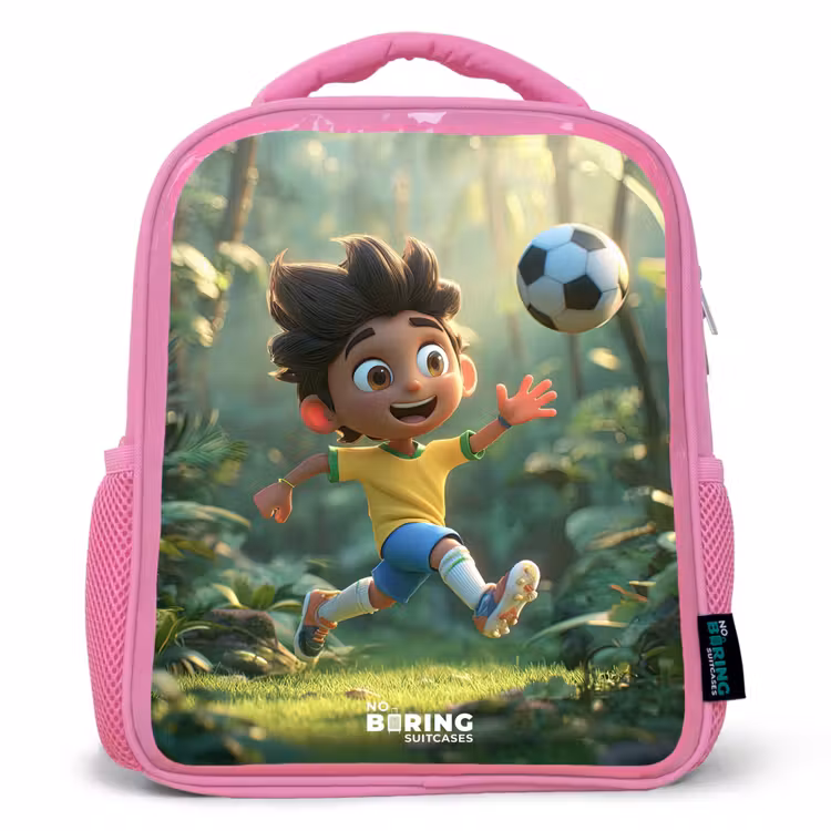 Kinderrucksack - Rosa - Fußball - Junge - Wald — 1