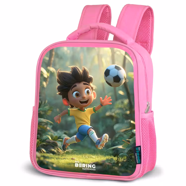 Kinderrucksack - Rosa - Fußball - Junge - Wald — 4