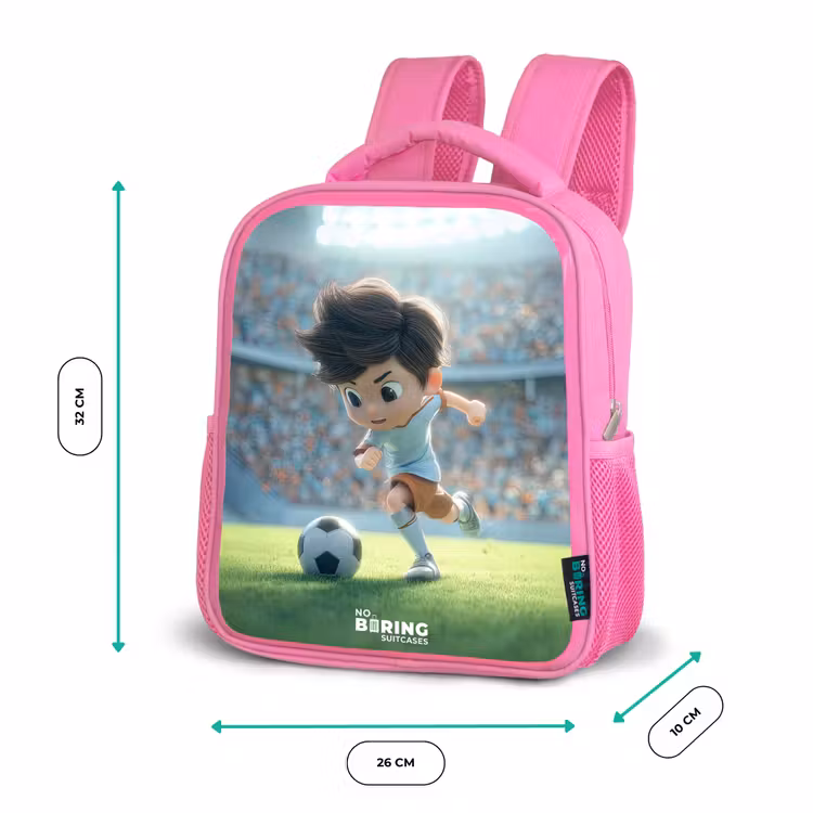 Kinderrucksack - Rosa - Junge - Fußball - Stadion - Sonnenlicht — 2