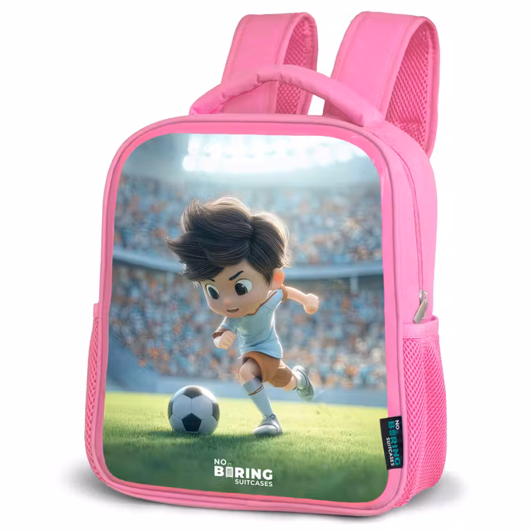 Kinderrucksack - Rosa - Junge - Fußball - Stadion - Sonnenlicht — 4