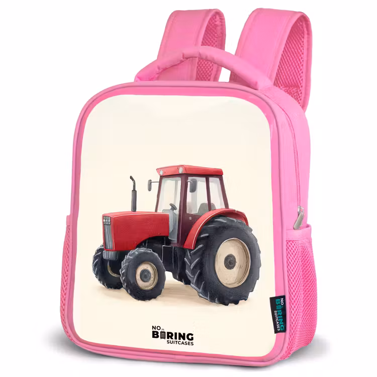 Kinderrucksack - Rosa - Traktor - Signiert - Rot — 4