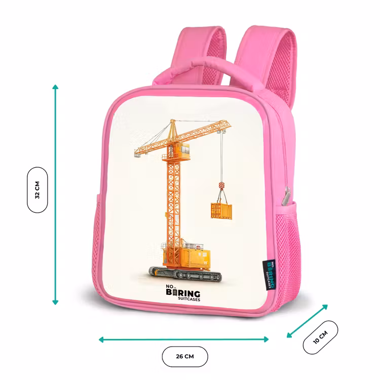 Kinderrucksack - Rosa - Turmkran - Signiert - Orange — 2