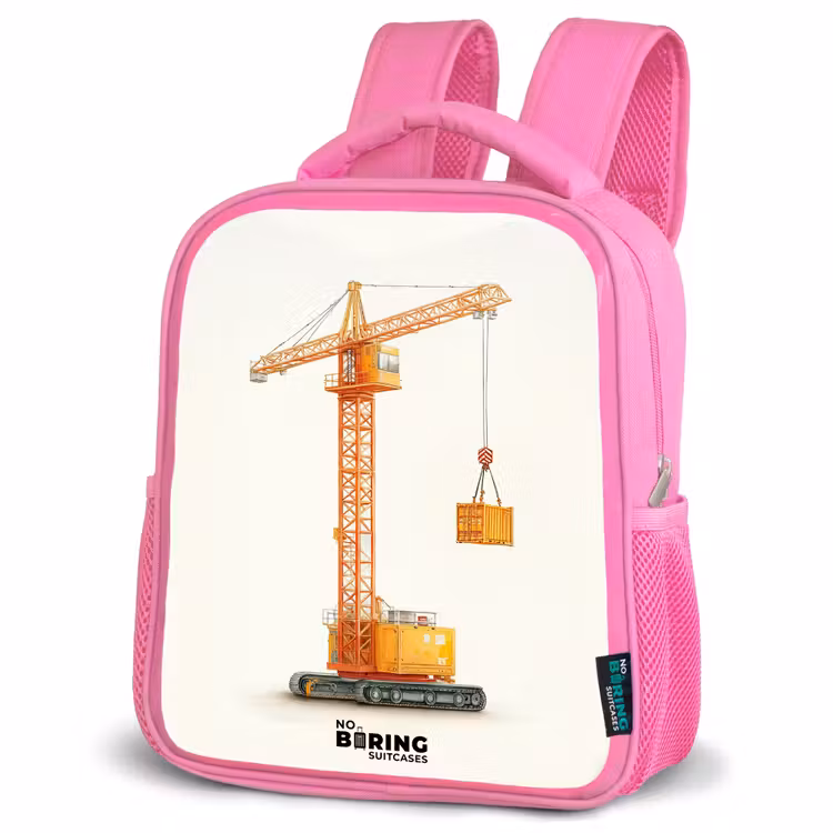 Kinderrucksack - Rosa - Turmkran - Signiert - Orange — 4