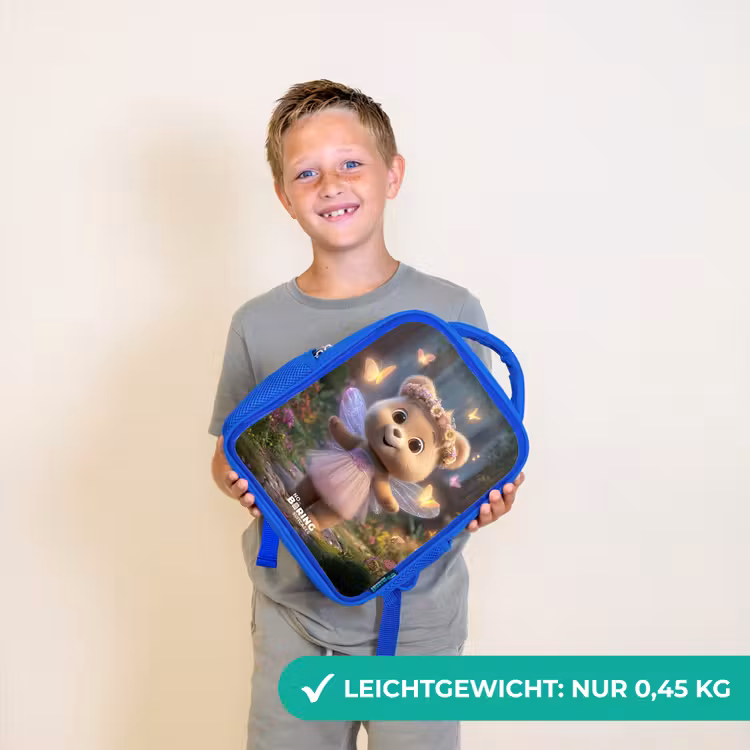 Kinderrucksack - Blau - Bär - Schmetterlinge - Wald - Fee — 4