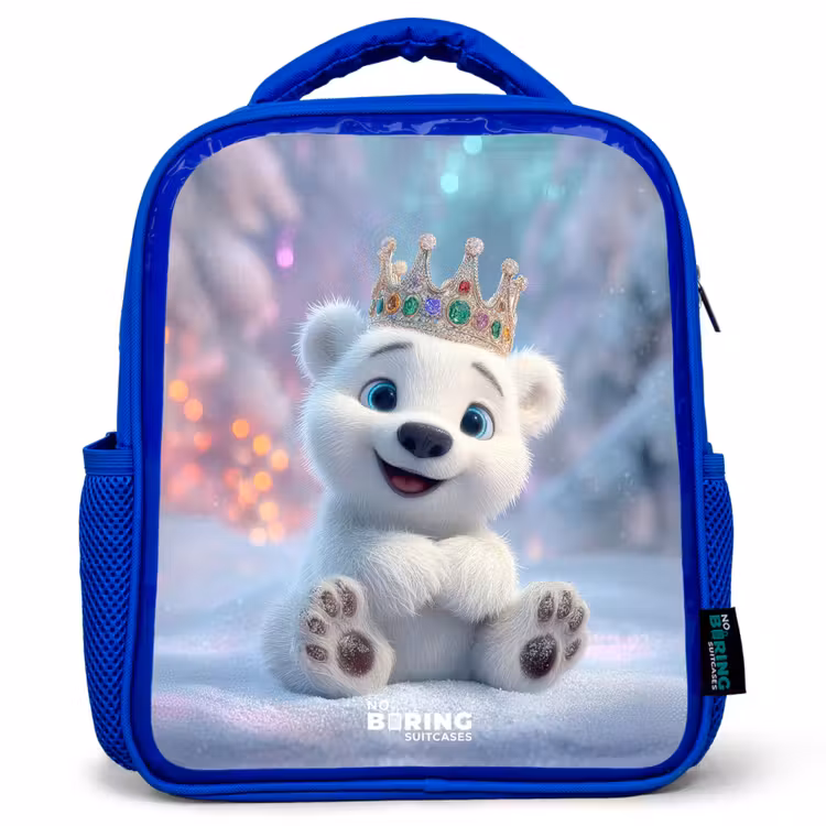 Kinderrucksack - Blau - Eisbär - Krone - Winter — 1
