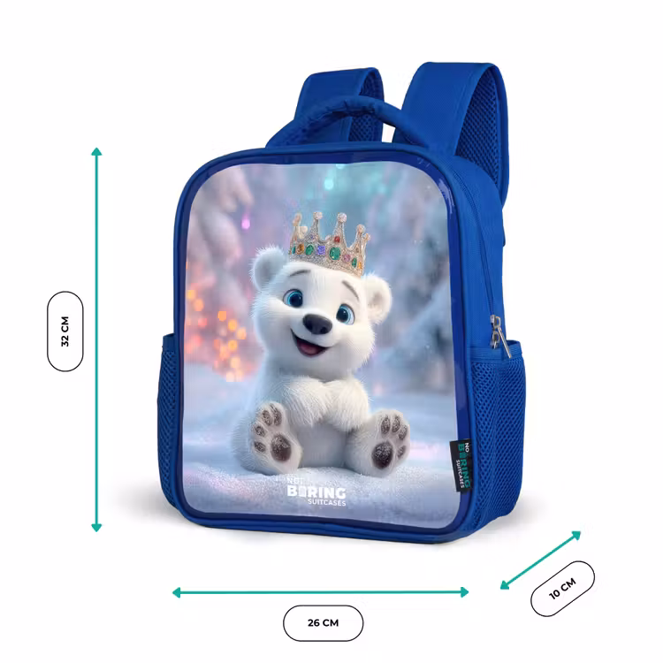 Kinderrucksack - Blau - Eisbär - Krone - Winter — 6