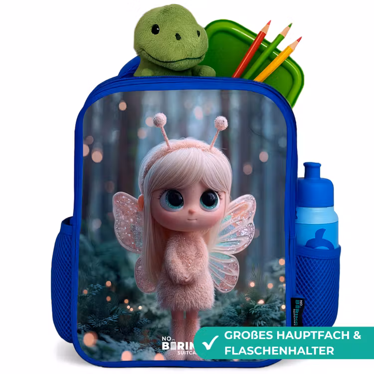 Kinderrucksack - Blau - Fee - Wald - Glitzer — 3