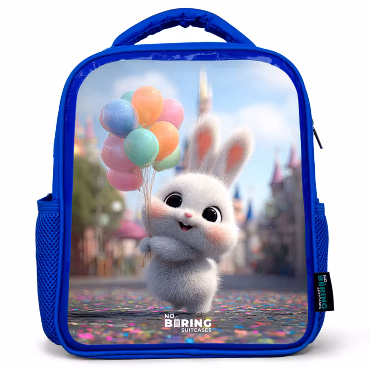 Kinderrucksack - Blau - Kaninchen - Luftballons — 1