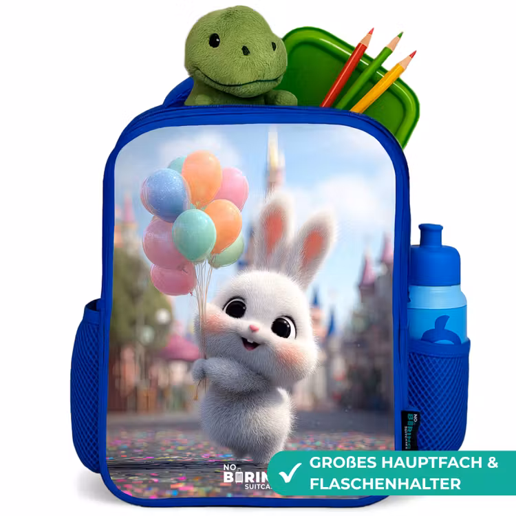 Kinderrucksack - Blau - Kaninchen - Luftballons — 3