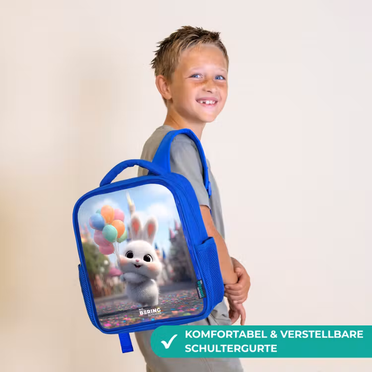 Kinderrucksack - Blau - Kaninchen - Luftballons — 5