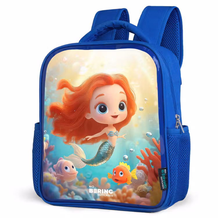 Kinderrucksack - Blau - Meerjungfrau - Fisch - Koralle — 7