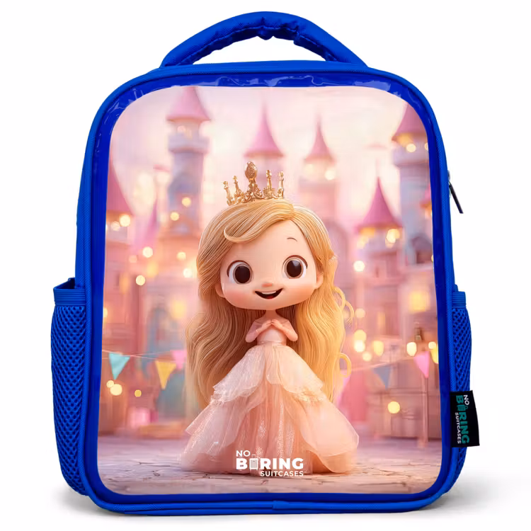 Kinderrucksack - Blau - Prinzessin - Rosa - Schloss — 1