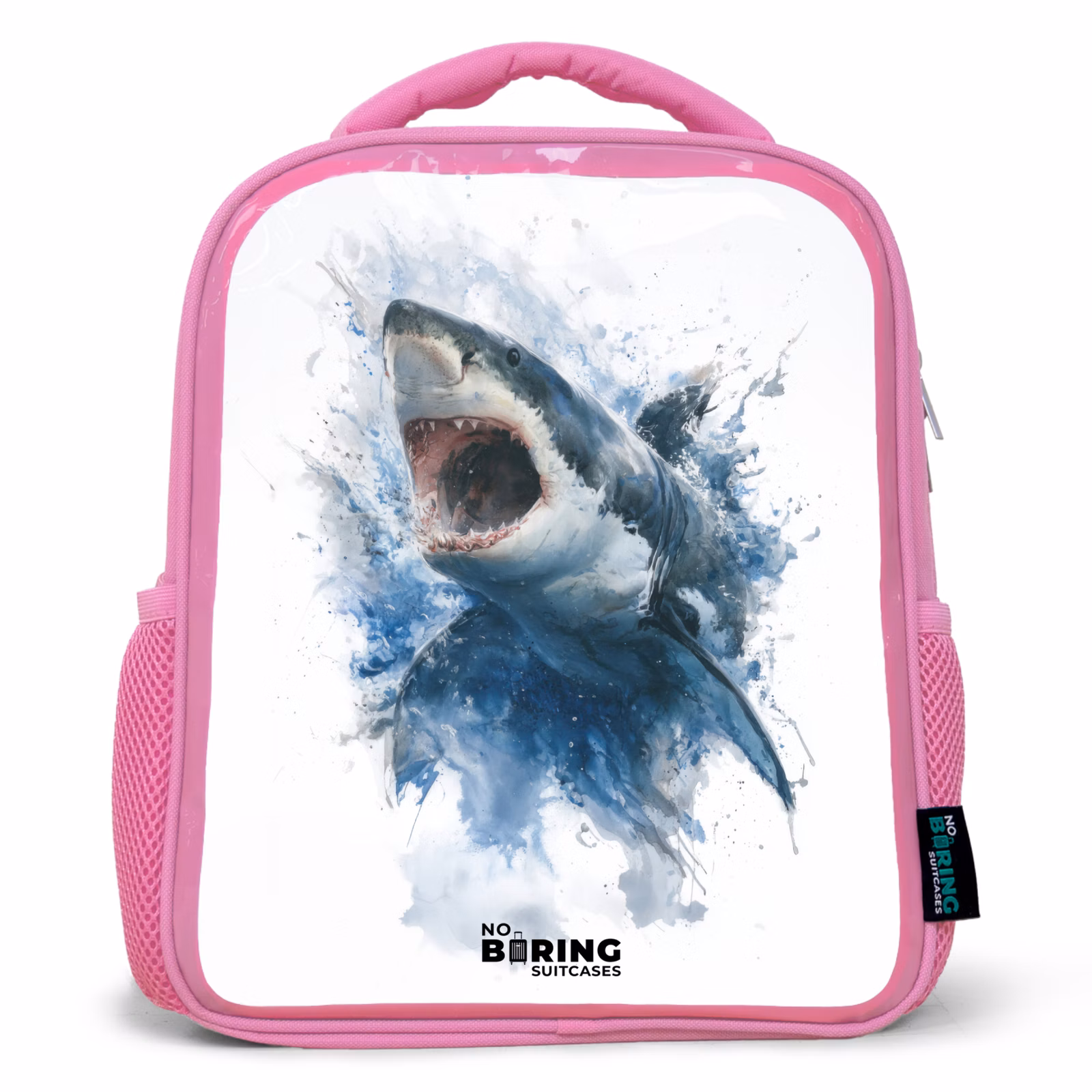 Kinderrucksack - Rosa - Aanvallende haai in waterverf — 1