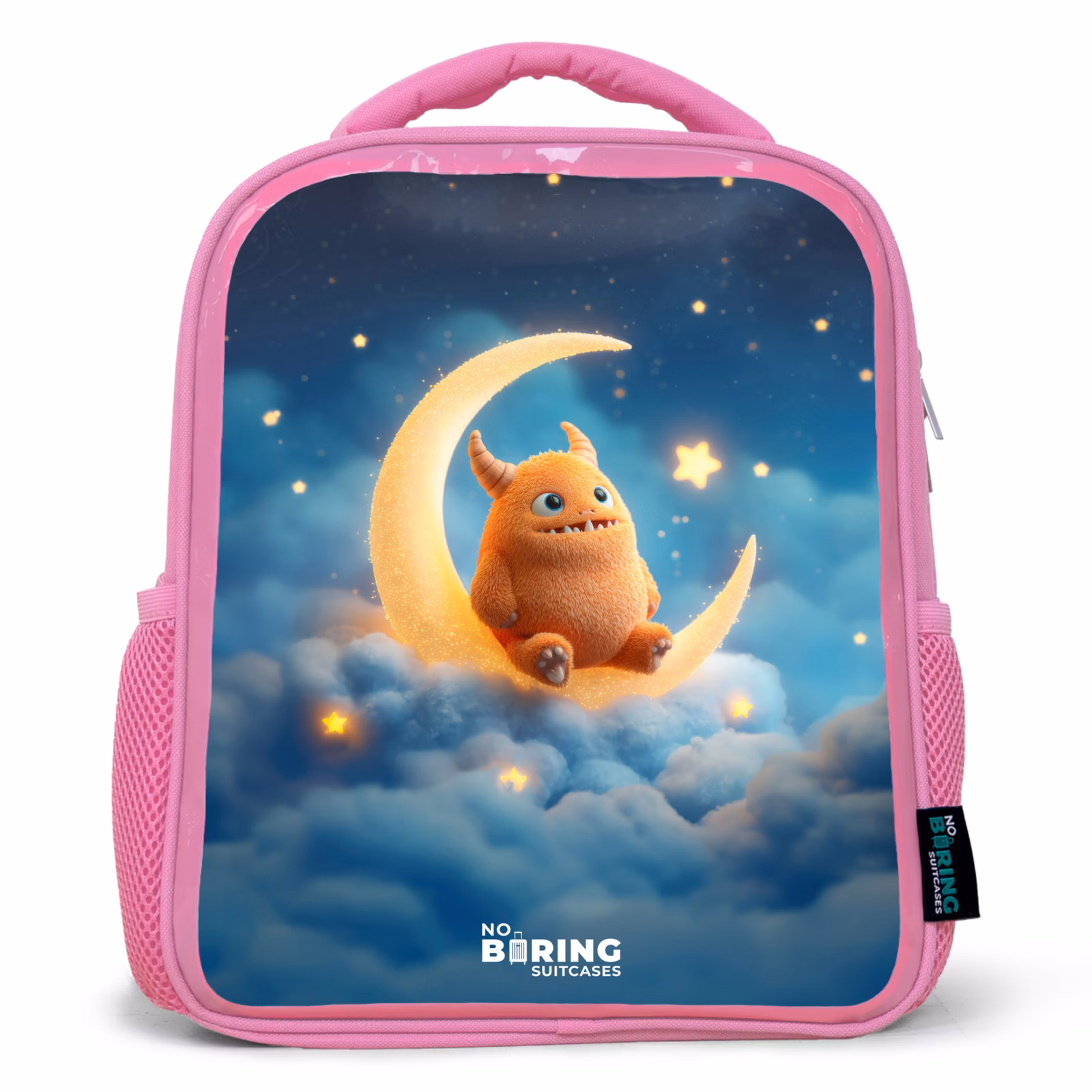 Kinderrucksack - Rosa - Oranje monster op maansikkel — 1