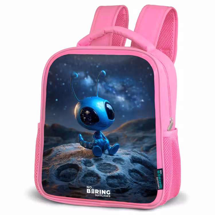 Kinderrucksack - Rosa - Blauw buitenaards wezentje onder sterrenhemel — 4