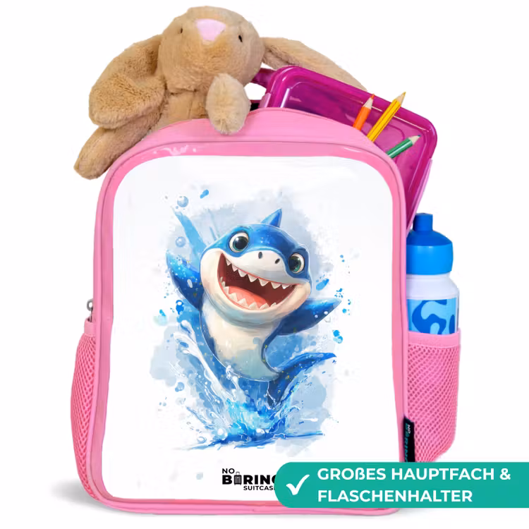 Kinderrucksack - Rosa - Haai - Tanden - Water — 3