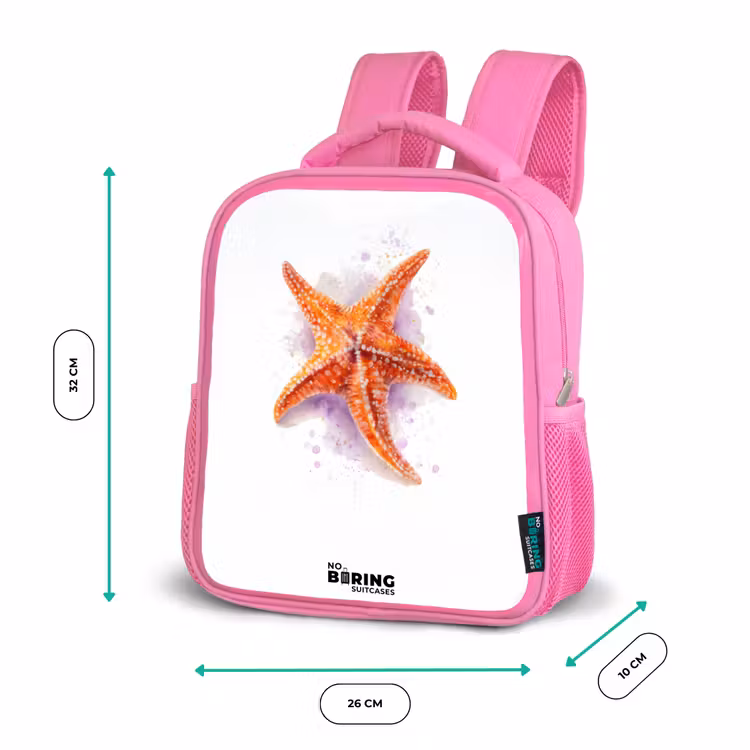 Kinderrucksack - Rosa - Oranje Zeester Illustratie — 2