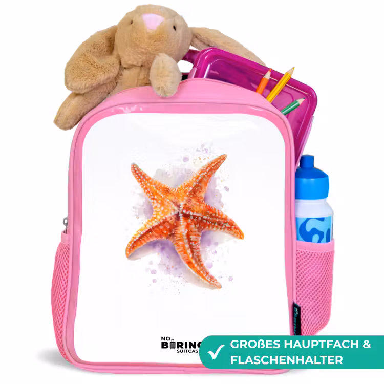 Kinderrucksack - Rosa - Oranje Zeester Illustratie — 3