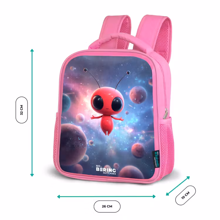 Kinderrucksack - Rosa - Rood Ruimtewezen in Kosmische Dans — 2