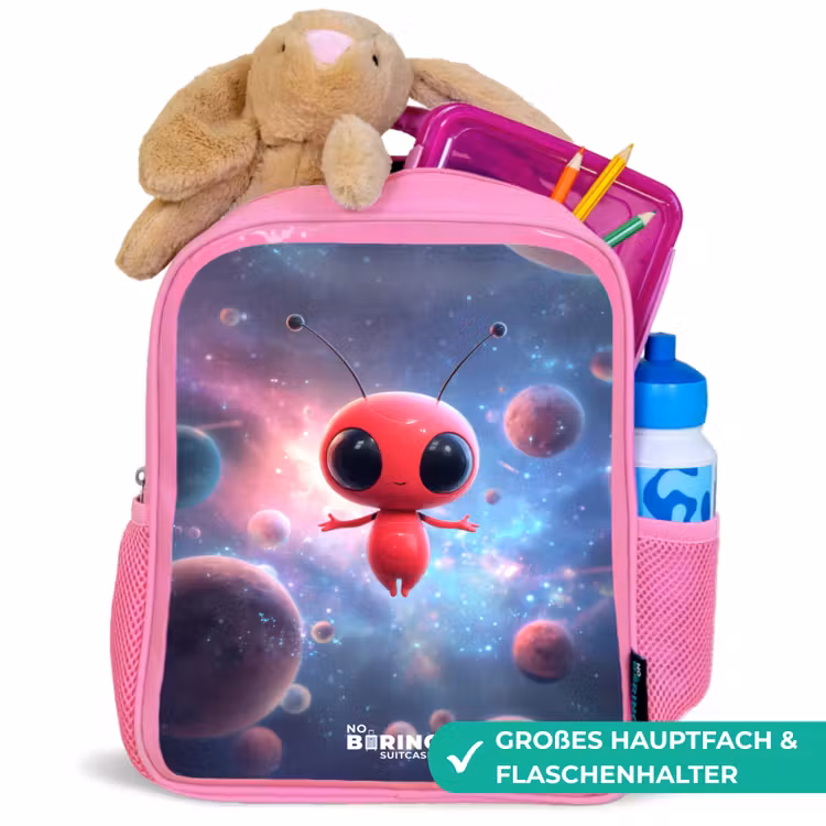 Kinderrucksack - Rosa - Rood Ruimtewezen in Kosmische Dans — 3