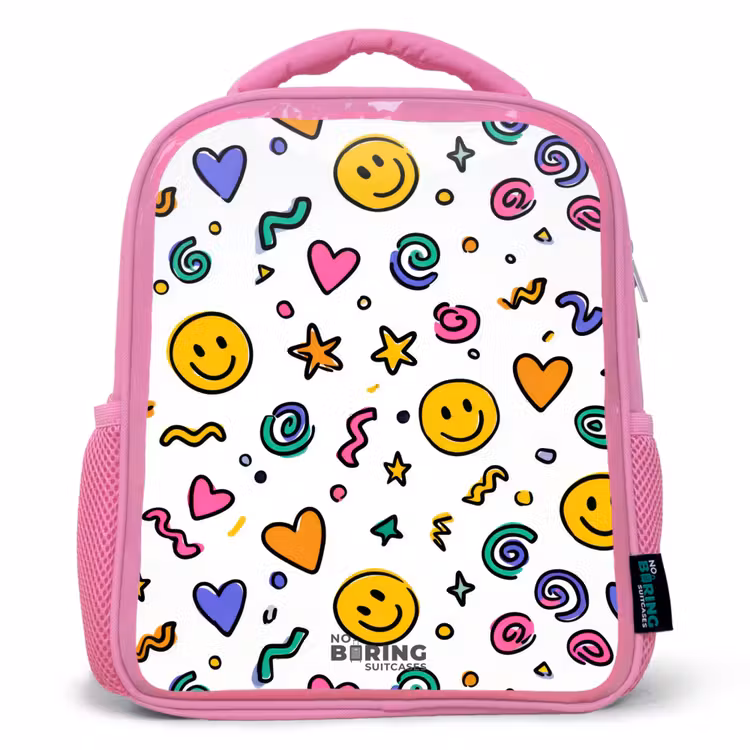 Kinderrucksack - Rosa - Smiley - Hartje - Ster — 1