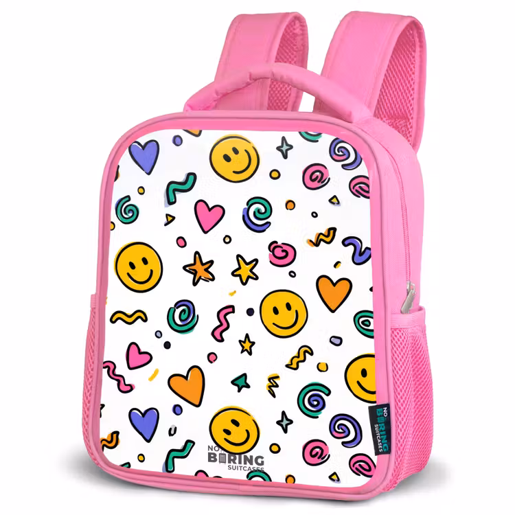 Kinderrucksack - Rosa - Smiley - Hartje - Ster — 4