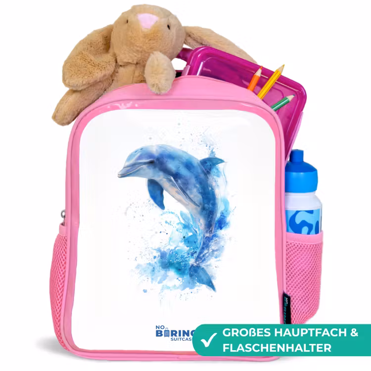 Kinderrucksack - Rosa - Springende blauwe dolfijn — 3