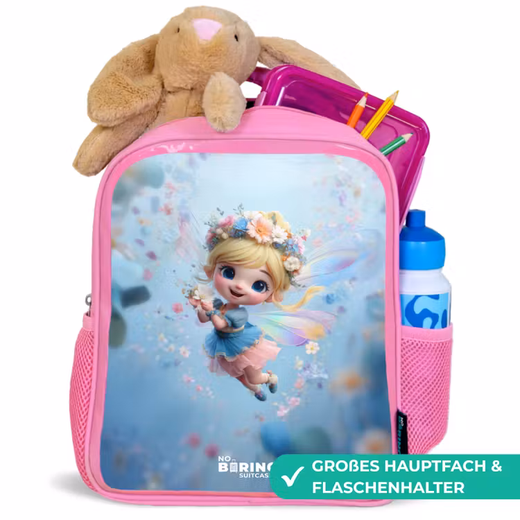 Kinderrucksack - Rosa - Vlinderfee in Bloemenlucht — 3