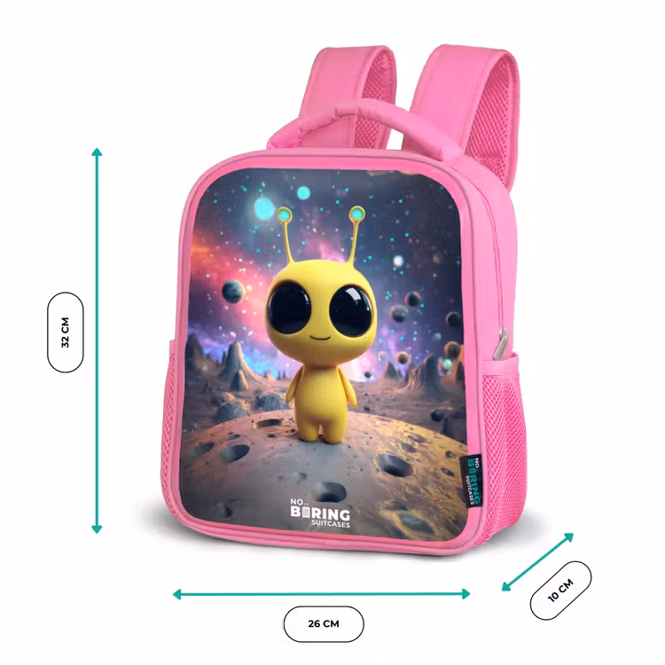 Kinderrucksack - Rosa - Vrolijk buitenaards wezentje — 2