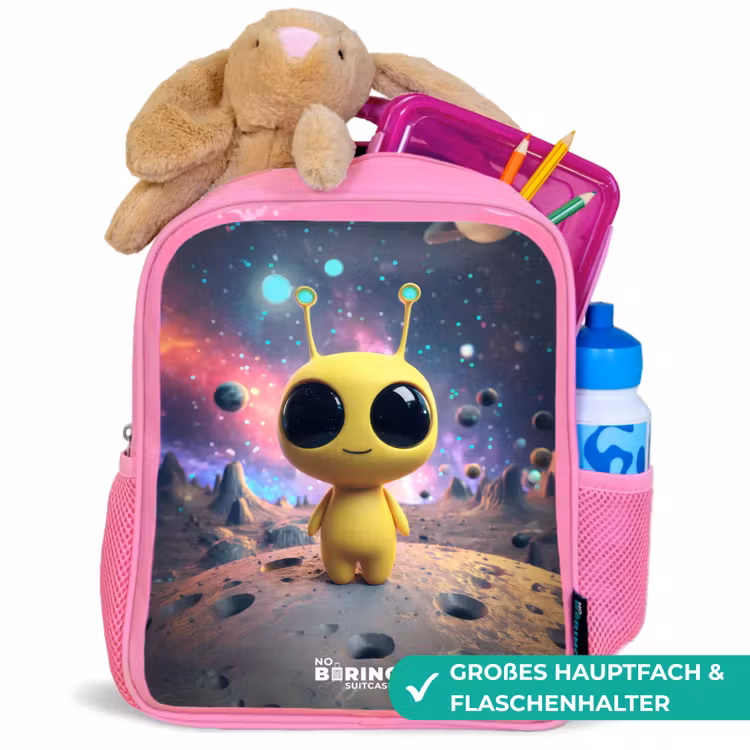 Kinderrucksack - Rosa - Vrolijk buitenaards wezentje — 3