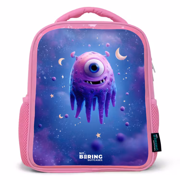 Kinderrucksack - Rosa - Vrolijk paarsoog in de ruimte — 1