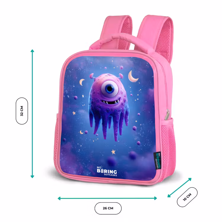 Kinderrucksack - Rosa - Vrolijk paarsoog in de ruimte — 2