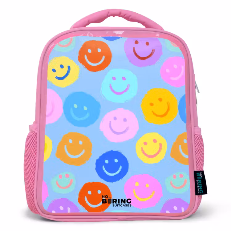 Kinderrucksack - Rosa - Vrolijk patroon van smileys — 1